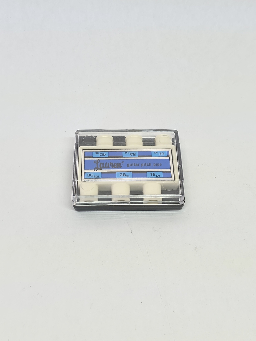 VINTAGE Lauren Guitar Pitch Pipe Tuner Acoustic Electric Blue In Storage Case